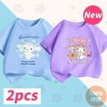 thumbnail image 1 of Summer Kuromi Cinnamoroll Melody Children T Shirt Sanrio Anime Cartoons Casual Clothes Girl Boy Pure Cotton Short Sleeve Tops, 1 of 10