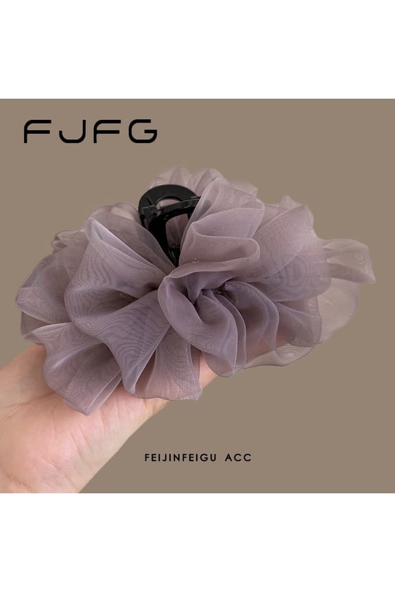 Summer Lace Hair Clip for Women, Large Size, Cloud-shaped Pleated Design, Ultra-Elegant Hairpin, Shark Clip Hair Clip, New