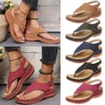 thumbnail image 1 of Summer Ladies Flip-Flops Wedge Heel Slippers Sandals Casual Flip Flops Women's Shoes Black qILAKOG Size 7, 1 of 7