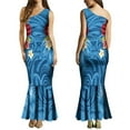 thumbnail image 1 of Summer Ladies Long Dress Polynesian Dress Sexy Sleeveless One-Shoulder Dress Elegant Flounce Skirt Maxi Dress 2024, 1 of 2