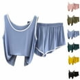 thumbnail image 1 of Ladies Nightwear Akafmk Women's Pajama Sets, Cotton Pajamas for Women Set, Women Fashion Loose Suspender Short Pants Home Service Suit, 1 of 3