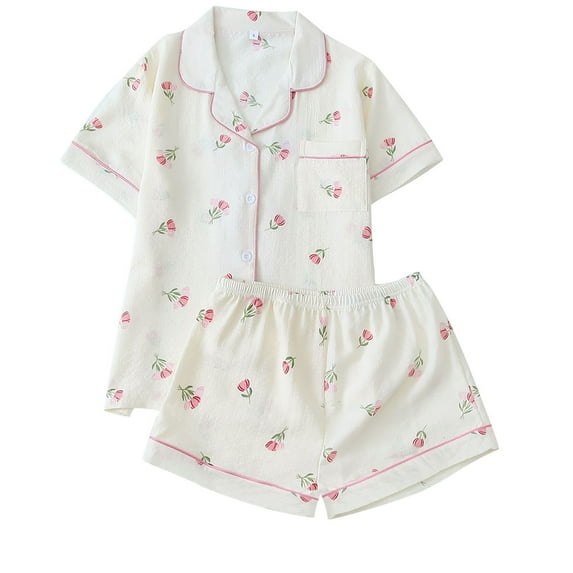 Ladies Nightwear Akafmk Women's Pajama Sets, Cotton Pajamas for Women Set, Ladies' Gradient Printed Casual Top Pants Pajama Set