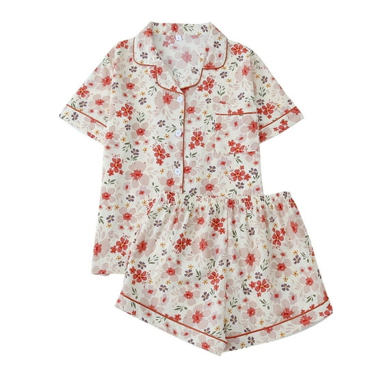 Ladies Nightwear Akafmk Women's Pajama Sets, Cotton Pajamas for Women Set, Ladies' Gradient Printed Casual Top Pants Pajama Set