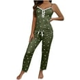 thumbnail image 1 of Ladies Nightwear Akafmk Women's Pajama Sets, Women Cami Pajama Set, Women's Fashionable Love Printed Straps Pajamas Pants Home Clothes Pajama Sets, 1 of 4