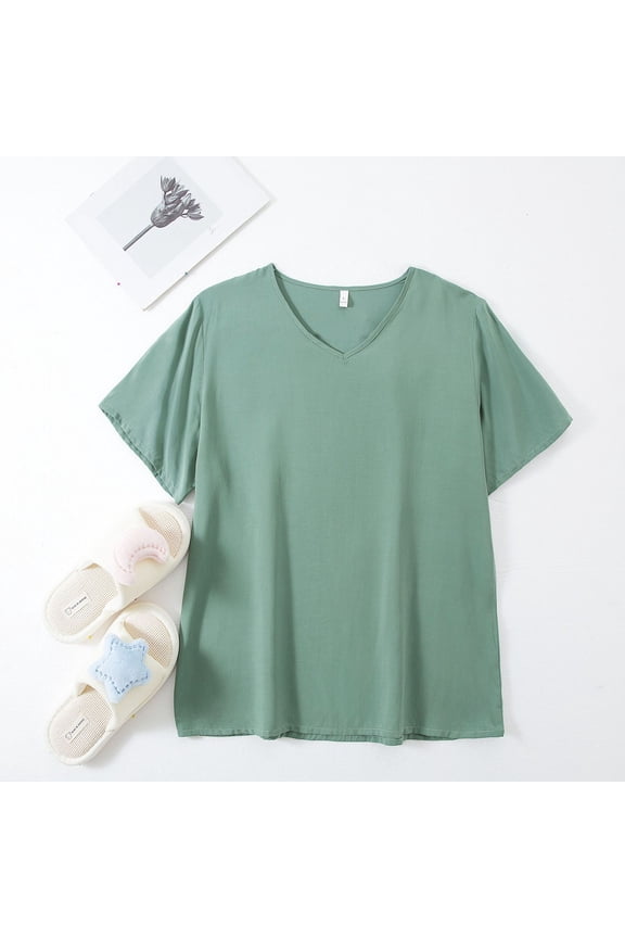 Summer Ladies' Solid Color Contrast Top Layering Long Sleeve Soft Shirt Women Womens Long Sleeve Shirts Light Long Sleeve Women Athletic Top Oversized Tee for Women Womens Active Short Sleeve Work