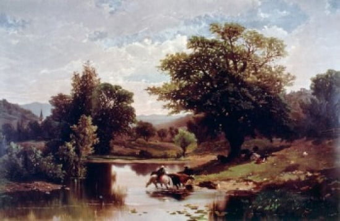 Summer Landscape Currier & Ives (1834-1907American) Canvas Art - Currier & Ives (18 x 24)