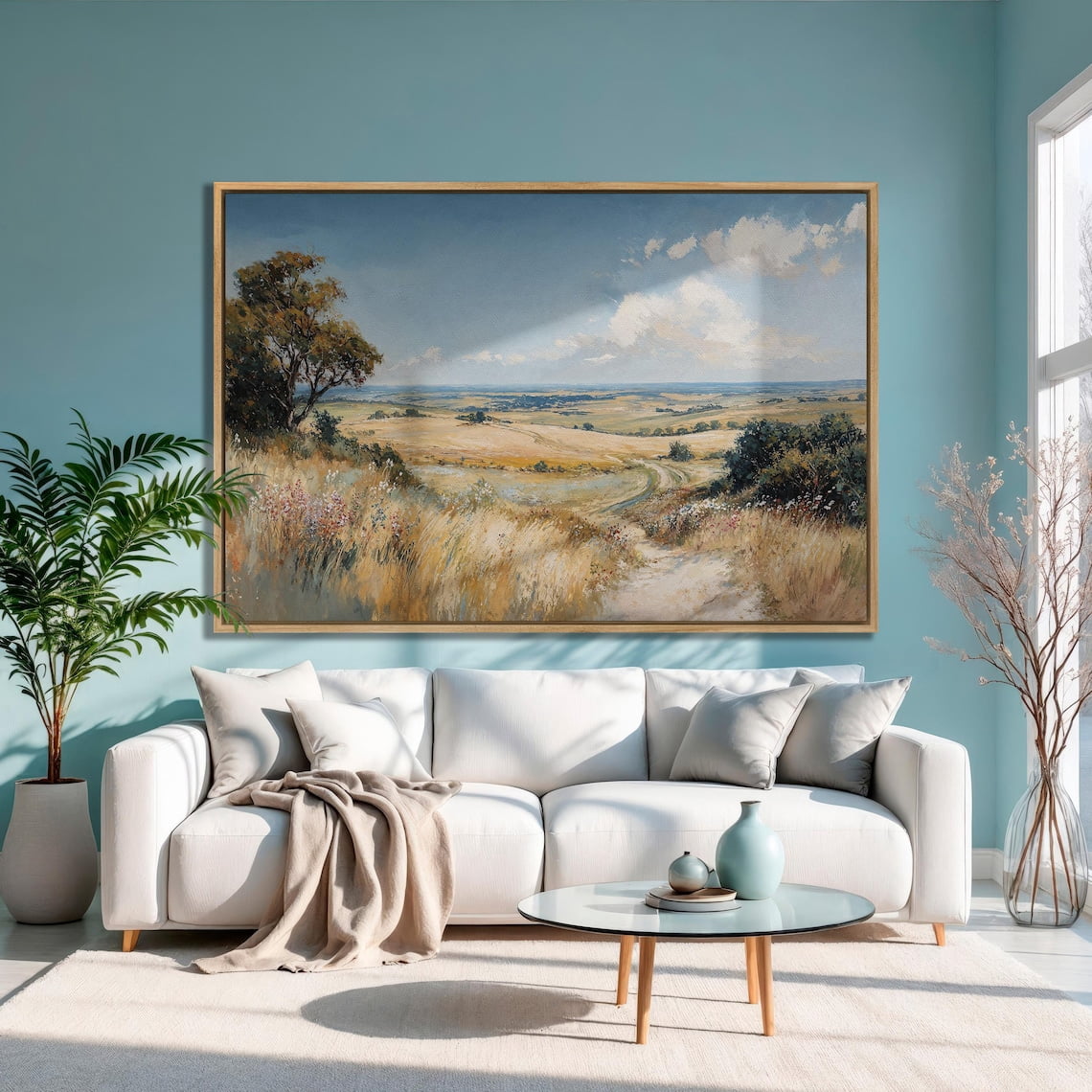 Summer Landscape Poster: Rolling Hills, Ready To Hang, Unframed Poster ...