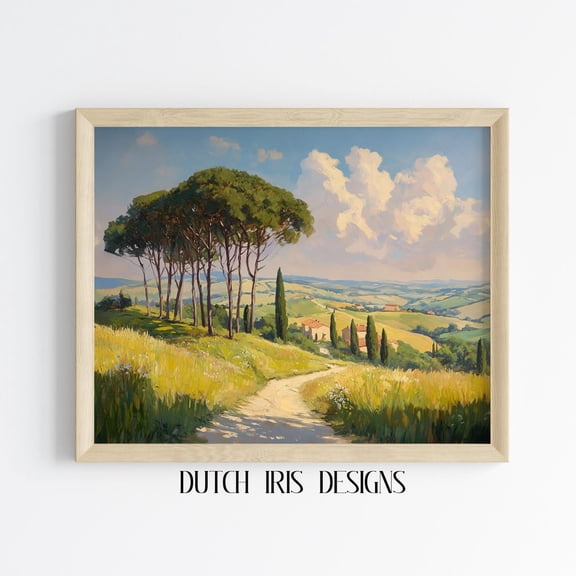 Summer Landscape Wall Art, Serene Path Through Fields, Rustic Country Scene, Decor, Cottagecore Style 393 Home Decor #1318, Unframed Canvas Size 12x18