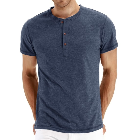 Summer Lapel Solid Color Short Sleeve Button Up Men's Shirt Men's