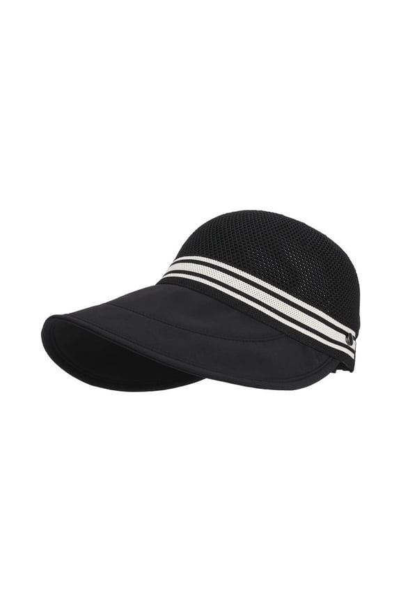 Summer Large Brim Hollow Visor Hat for Women, Breathable Face Covering Sun Protection Hat, Fashion Outdoor Travel Casual Hat