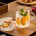 thumbnail image 1 of Summer Large Capacity Borosilicate Glass Water Pitcher Cup Set, Heat Resistant Explosion Proof Cold Water Kettle, Household Drink Dispenser for Iced Tea Juice Water Daily Use, 3.5*7in, Clear, 1 of 6