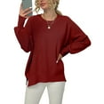thumbnail image 1 of Summer Last Clearance HIMIWAY Get Ready To Turn Heads In Our Irresistible Women's Sweater a Fashion Statement You Can't Resist! Cozy and Chic Women's Pullover Wine XL, 1 of 4