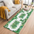 thumbnail image 1 of Summer Leaf Washable Runner Rugs 2'x6', Watercolor Monstera Ferns Palm Leaf Green Tropical Plant Low Pile Throw Entryway Rug Non-Slip Sturdy Edge Binding Carpet for Indoor Bedside Entrance Bedside, 1 of 9