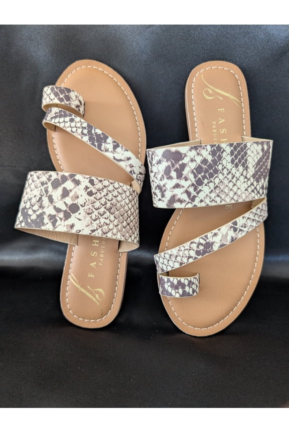 Leather Toe-loop Women Summer Sandal - PRINTED