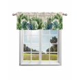 thumbnail image 1 of Summer Leaves Curtain Valance for Windows/Living Room/Kitchen/Bathroom/Café, Short Rod Pocket Tier Curtain Window Treatment Panel Vintage Rustic Green Tropical Plants Topper Curtain 60''x18'', 1 of 6