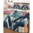 thumbnail image 1 of Summer Leaves Twin XL Size Down Alternative Comforter, Lightweight Comforter Quilt Bedding Set with Pillow Shams Retro Country Colorful Tropical Plant All Seasons Bed Comforter Duvet Insert 68"x98", 1 of 7