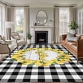 thumbnail image 1 of Summer Lemon Area Rugs 6'x9', Washable Small Throw Rugs for Kitchen Dining room, Farmhouse Yellow Fruit Plaid Wooden Grain Indoor Outdoor Rug Non-Slip Low Pile Carpet Runner Reversible Floor Mats, 1 of 8
