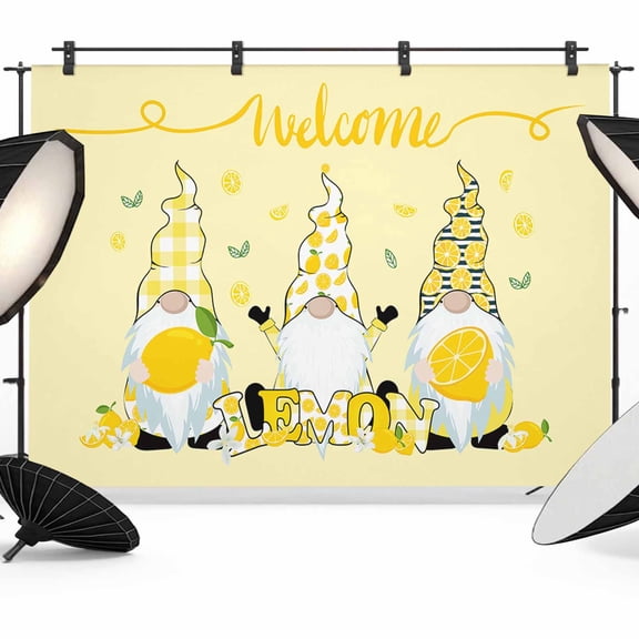 Summer Lemon Backdrop for Photography, Gonome Photo Backdrop Portrait Background Party Banner Photo Backgrounds for Studio Booth Props, 7x5ft