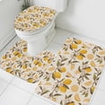 thumbnail image 1 of Summer Lemon Bathroom Rugs Set Hand Painted Lemon Non Slip Absorbent Soft Bath Mats 3 Piece Set with Bathroom Rug, U-Shaped Floor Mat, Toilet Seat Cover Small Size, 1 of 9