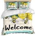 thumbnail image 1 of Summer Lemon Bedding 3 Piece Duvet Cover Set Queen Size, Spring Bees Turquoise Plaid Soft Microfiber Comforter Cover with Zipper Closure & Pillowcases, Wrinkle & FadeResistant Quilt Cover, 1 of 9