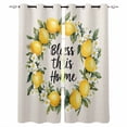 thumbnail image 1 of Summer Lemon Blackout Curtains for Bedroom Living Room Darkening Curtains 90 Inch Farmhouse Country Vintage Linen Texture Black Out Window Curtain Privacy Window Treatment Grommet Drapes 52"x90"x2, 1 of 9