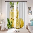 thumbnail image 1 of Summer Lemon Blackout Curtains for Bedroom/Living Room, Pinch Pleated Black Out Curtains, Yellow Fruit Bottle Plant Farm Country Room Darkening Window Drapes with Hooks 2 Panels, 59"x70", 1 of 8