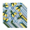 thumbnail image 1 of Summer Lemon Cloth Napkins, Yellow Green Botanical Blue and White Porcelain Washable and Reusable Dinner Napkins Set of 6, Table Napkin for Kitchen Party Birthday Wedding Hotel Housewarming 20"x20", 1 of 9