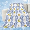 thumbnail image 1 of Summer Lemon Cooling Blanket, Lightweight Breathable Summer Throw Blanket with Double Sided Cold Effect, Navy Blue Spring Floral Botanical Picnic Beach Blankets Bed Sheet for Hot Sleepers 60"x80", 1 of 8