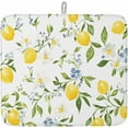 thumbnail image 1 of Summer Lemon Dish Drying Mat for Kitchen Counter, Yellow Botanical Spring Floral Country Baby Bottle Microfiber Drying Pad, Absorbent Coffee Cup Dishes Drainer Mats 18"x24", 2 Pcs, 1 of 6