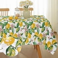 thumbnail image 1 of Summer Lemon Flower Tablecloth 60x102 inches Polyester Rectangle, Spillproof Washable Reusable Table Cloth for Dining Room, Farmhouse, Picnic, Outdoor, Kitchen Table Décor, 1 of 7