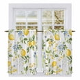 thumbnail image 1 of Summer Lemon Kitchen Curtains, Yellow Fruits Botanical Spring Floral Light Filtering Window Curtain Panels, 2Pcs Rod Pocket Window Treatments Set for Study Room Bathroom Bedroom 52x54 Inches, 1 of 9