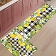 thumbnail image 1 of Summer Lemon Kitchen Mats 2 Piece, Lemon Green Leaves Flower Welcome Kitchen Rugs Set Buffalo Plaid Check Inside Floor Mat for Kitchen/Office/Entryway, 21.5" x 23.6"+21.5" x 47.2", 1 of 6