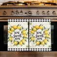thumbnail image 1 of Summer Lemon Kitchen Towels Set of 1, Yellow Botanical Checkered Farmhouse Buffalo Absorbent Dish Towels for Kitchen, Microfiber Hand Towel, Quick Drying Tea Towel for Cleaning Decorative Dishcloths, 1 of 7