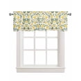 thumbnail image 1 of Summer Lemon Kitchen Valances for Windows Farmhouse Linen Window Valance Curtain for Living Room Window Treatment Watercolor Botanical Green Leaf Fruit Valance Rod Pocket Topper Drape, 60 x 18 Inch, 1 of 6