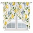 thumbnail image 1 of Summer Lemon Kitchen Window Curtains, Swag Curtains Valance for Bedroom Living Room Bathroom, Yellow Fruits Botanical Spring Floral Rod Pocket Window Treatment Curtain Block Drapes 2 Panels 28"x36", 1 of 9