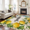 thumbnail image 1 of Summer Lemon Large Area Rugs 8x10 ft Oceans Blue Shells Starfish Flower Linen Texture Washable Rug Non Slip Indoor Carpet Absorbent Floor Mat for Living Room Bedroom Dining Room, 1 of 9