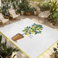 thumbnail image 1 of Summer Lemon Outdoor Rug for Patio/Deck/Porch, Non-Slip Large Area Rug 4 x 6 Ft, Yellow Potted Plant Green Botanical Indoor Outdoor Rugs Washable Area Rugs, Reversible Camping Rug Carpet Runner, 1 of 8