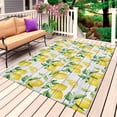 thumbnail image 1 of Summer Lemon Outdoor Rug for Patio/Deck/Porch, Non-Slip Large Area Rug 5 x 8 Ft, Yellow Fruit Farm Vintage White Wood Grain Indoor Outdoor Rugs Washable Area Rugs, Camping Rug Carpet Runner, 1 of 8