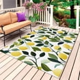thumbnail image 1 of Summer Lemon Outdoor Rug for Patio/Deck/Porch, Non-Slip Large Area Rug 5 x 8 Ft, Yellow Fruits Pastoral Green Botanical Indoor Outdoor Rugs Washable Area Rugs, Reversible Camping Rug Carpet Runner, 1 of 8