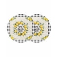 thumbnail image 1 of Summer Lemon Round 13 Inch Placemats Set of 2, Yellow Botanical Checkered Farmhouse Buffalo HeatResistant Non Slip Place Mats for Dining Table, Wipeable Braided Kitchen Table Mats for Housewarming, 1 of 9
