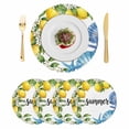 thumbnail image 1 of Summer Lemon Round 13 Inch Placemats Set of 4, Coastal Starfish Shells Pastoral Floral HeatResistant Non Slip Place Mats for Dining Table, Wipeable Braided Kitchen Table Mats for Housewarming, 1 of 9