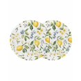 thumbnail image 1 of Summer Lemon Round 15 Inch Placemats Set of 2, Yellow Botanical Spring Floral Blue HeatResistant Non Slip Place Mats for Dining Table, Wipeable Braided Kitchen Table Mats for Housewarming, 1 of 9