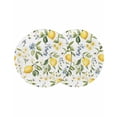 thumbnail image 1 of Summer Lemon Round Placemats Set of 2 for Dinning Tables,Heat-proof Braided Table Mats 15 Inch,Yellow Botanical Spring Floral Blue Washable Place Mat for Kitchen Restaurant Party Decor Table Setting, 1 of 9