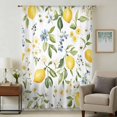 thumbnail image 1 of Summer Lemon Sheer Curtains 54 Inches Long, Yellow Botanical Spring Floral Blue Light Filering Curtains, Breathable Simi Curtain Privacy Drapes for Kitchen Bathroom Nursery Small Window Treatment, 1 of 9