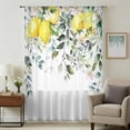 thumbnail image 1 of Summer Lemon Sheer Curtains 63 Inches Long, Spring Floral Eucalyptus Leaves Botanical Light Filering Curtains, Breathable Simi Curtain Privacy Drapes for Living Room Bedroom Window Treatment, 1 of 9