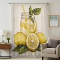 thumbnail image 1 of Summer Lemon Sheer Curtains 72 Inches Long, Yellow Fruits Green Leaf Vintage Light Filering Curtains, Breathable Simi Curtain Privacy Drapes for Living Room Bedroom Lightweight Window Treatment, 1 of 9