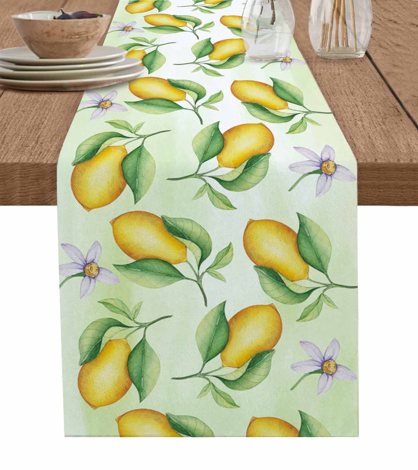 Summer Lemon Small Fresh Plaid Dinning Table ration Coffee Table r ...