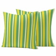 thumbnail image 1 of Summer Lemon Strips Outdoor Pillow Covers Pack of 2 Vintage Abstract Yellow Green Stripe Waterproof Throw Pillow Covers Decorative Cushion Cases for Patio Garden Tent Balcony Couch 16x16 inch, 1 of 9