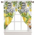 thumbnail image 1 of Summer Lemon Swag Curtains For Living Room/bedroom Yellow Fruits Teal Botanical Gnomes Swag Kitchen Curtain Valances For Windows Tier Topper Scalloped Curtain 2 Panels 72" W X 45" L, 1 of 6