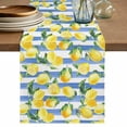 thumbnail image 1 of Summer Lemon Table Runner 36 Inches, Fruits Green Botanical Blue Striped Bed Runner Dresser Scarves Tabletop for Indoor Outdoor Parties/Ceremony/Banquet, 13"x 36", 1 of 9